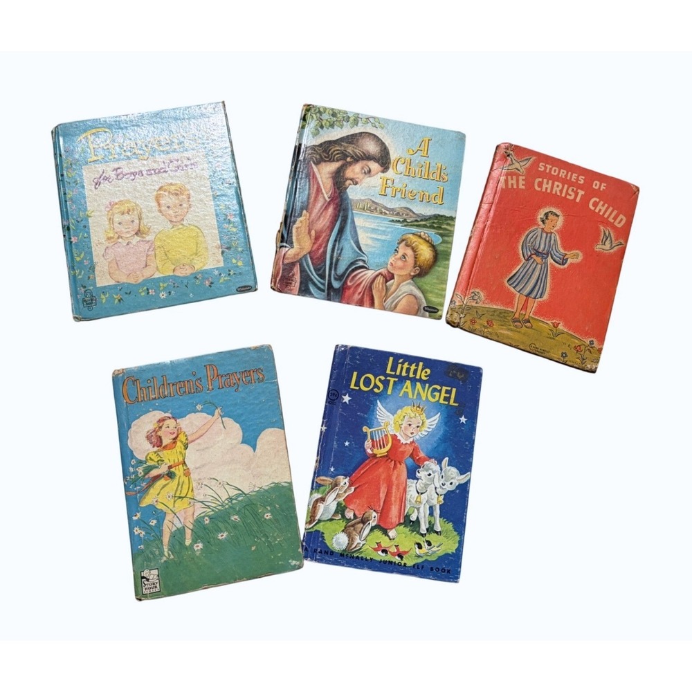 1940s 1950s 1980s Religious Childrens Books Lot Rand McNally Junior Elf Book